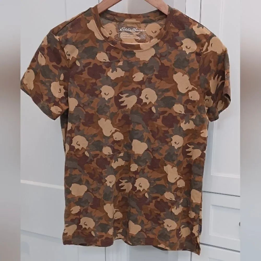 Eddie Bauer Camo T Shirt Cotton SMALL